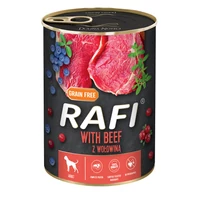 RAFI kutya pástétom marha, vörös- és kék áfonyával konzerv 400g
