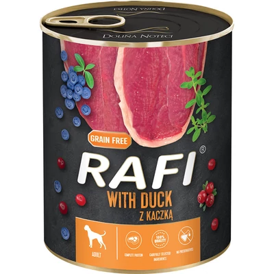 RAFI kutya pástétom kacsa vörös- és kék áfonyával konzerv 800g
