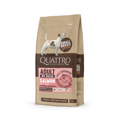 QUATTRO Hypoallergenic SMALL BREED ADULT SALMON AND KRILL kutyatáp 7kg