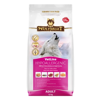 Wolfsblut VetLine Hypoallergenic Lóhús száraz kutyatáp 12 kg