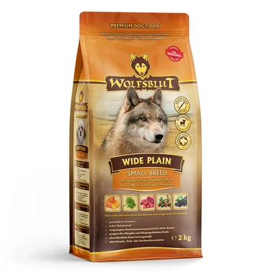 Wolfsblut Wide Plain Small Breed Lóhús Édesburgonyával száraz kutyatáp 2 kg