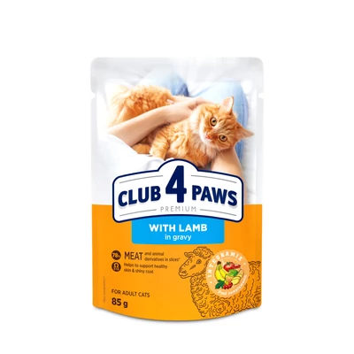 CLUB 4 PAWS Premium Bárány Szószban Nedves Macskaeledel 85 g