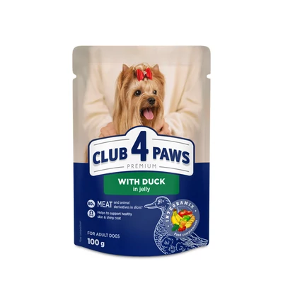 CLUB 4 PAWS Premium Kacsa Zselében Nedves Kutyaeledel Mini és Kistestű Kutyáknak 100 g